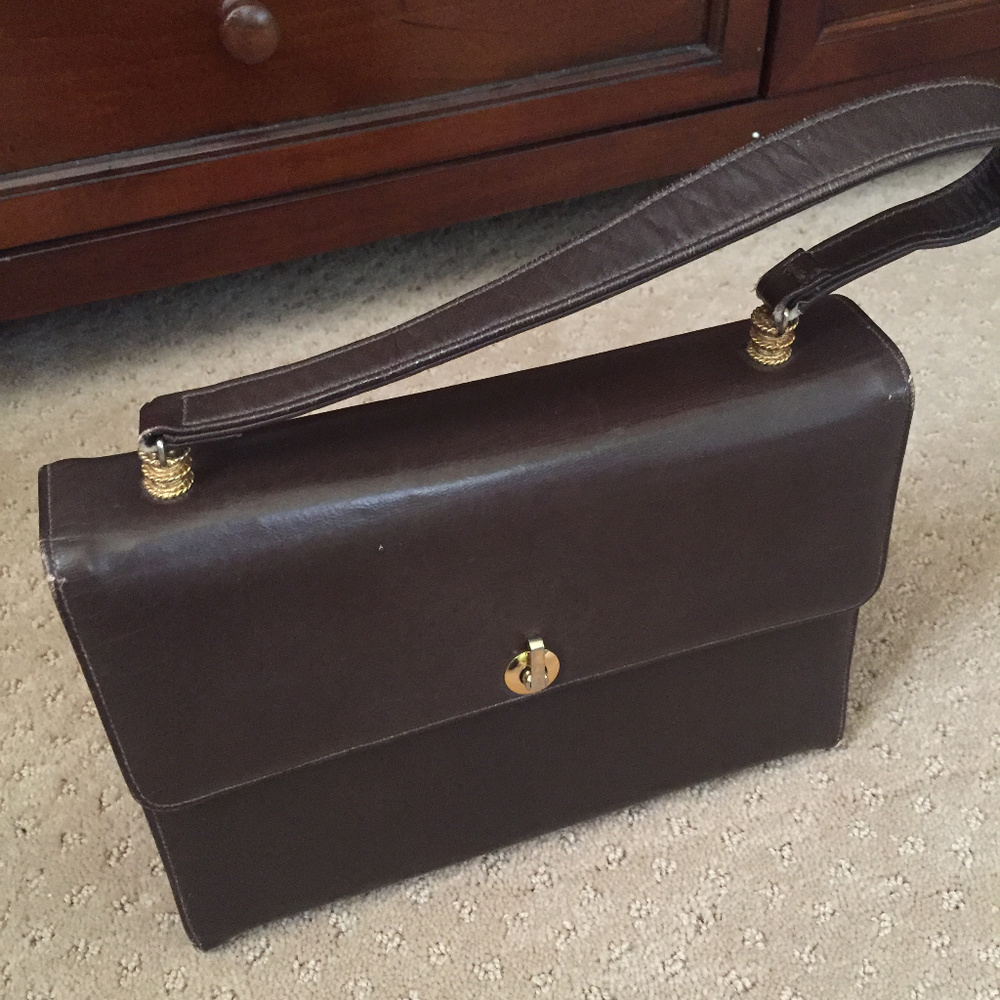 Vintage IMagnin Brown Kid Skin Leather Handbag